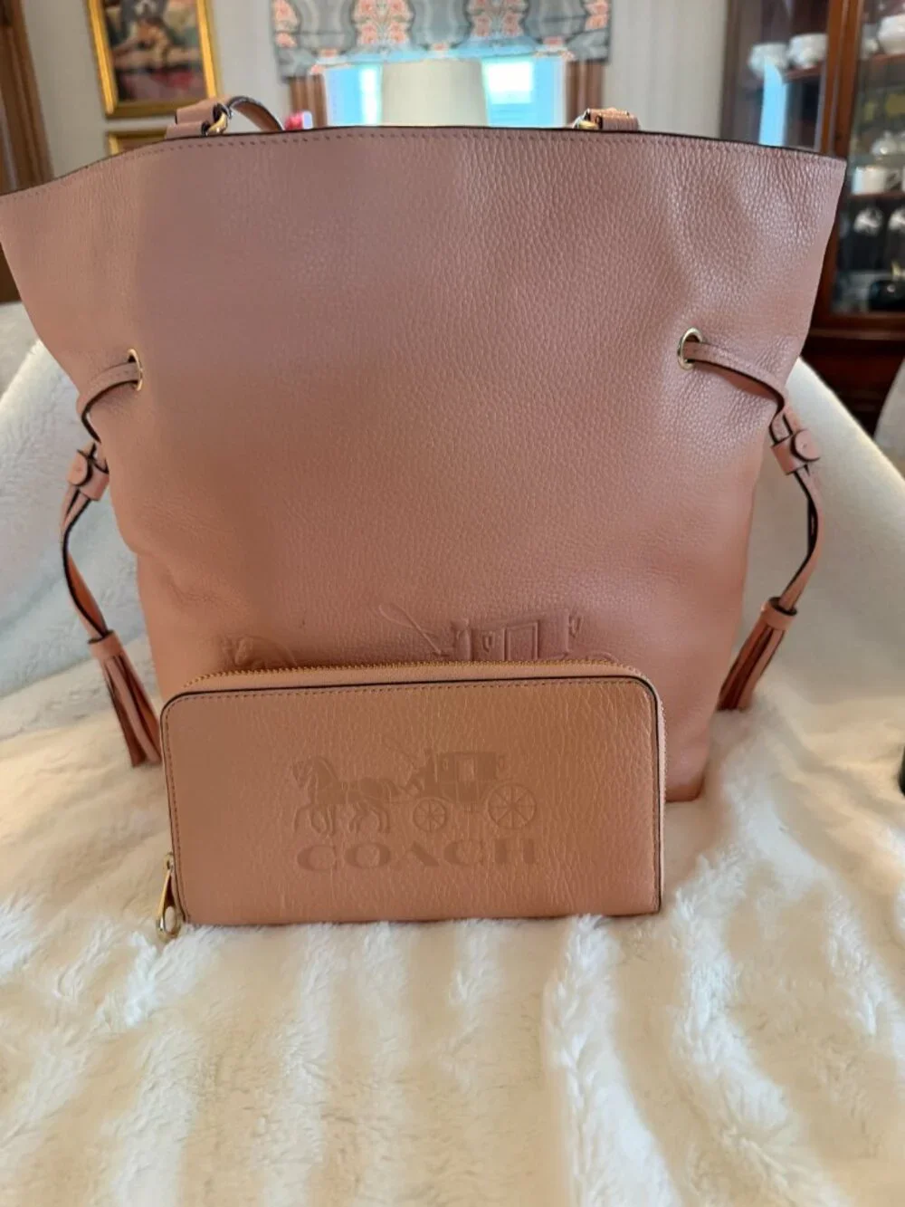 Coach bag with matching wallet